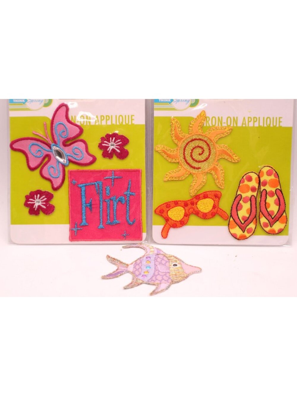 Iron On Applique Patch Lot Nautical Sun Flip Flop Butterfly Flirt Fish Rhineston